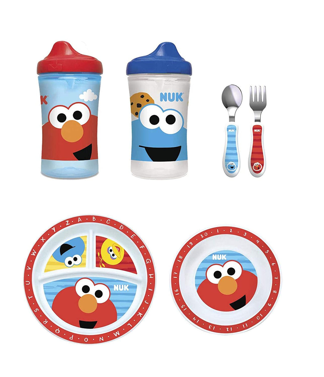 NUK Sesame Street Active Sippy Cup, 10oz, 2 Pack, Elmo and Cookie Monster 