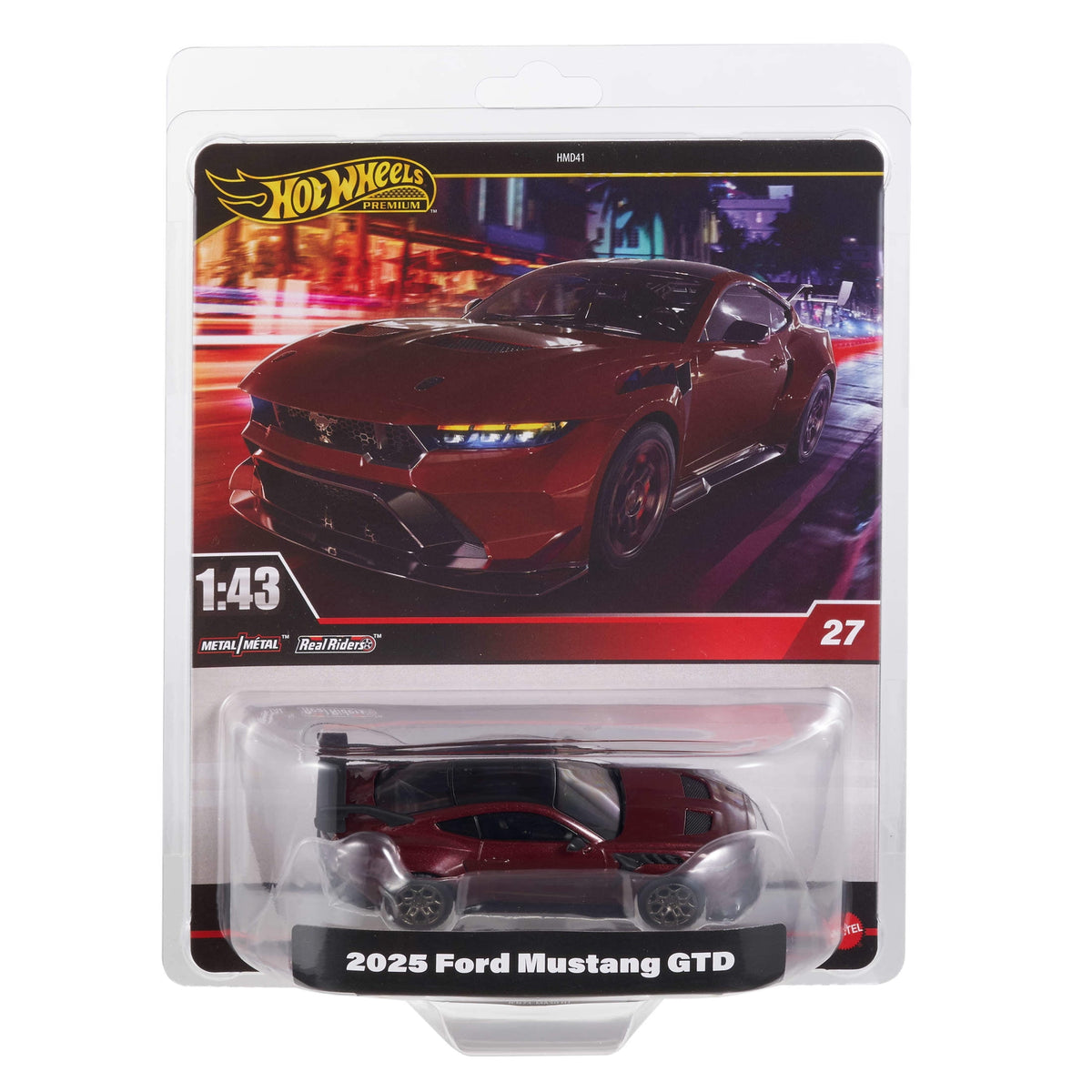 Hot Wheels Premium 1:43rd Scale Collectible Car, 2025 Ford Mustang GTD