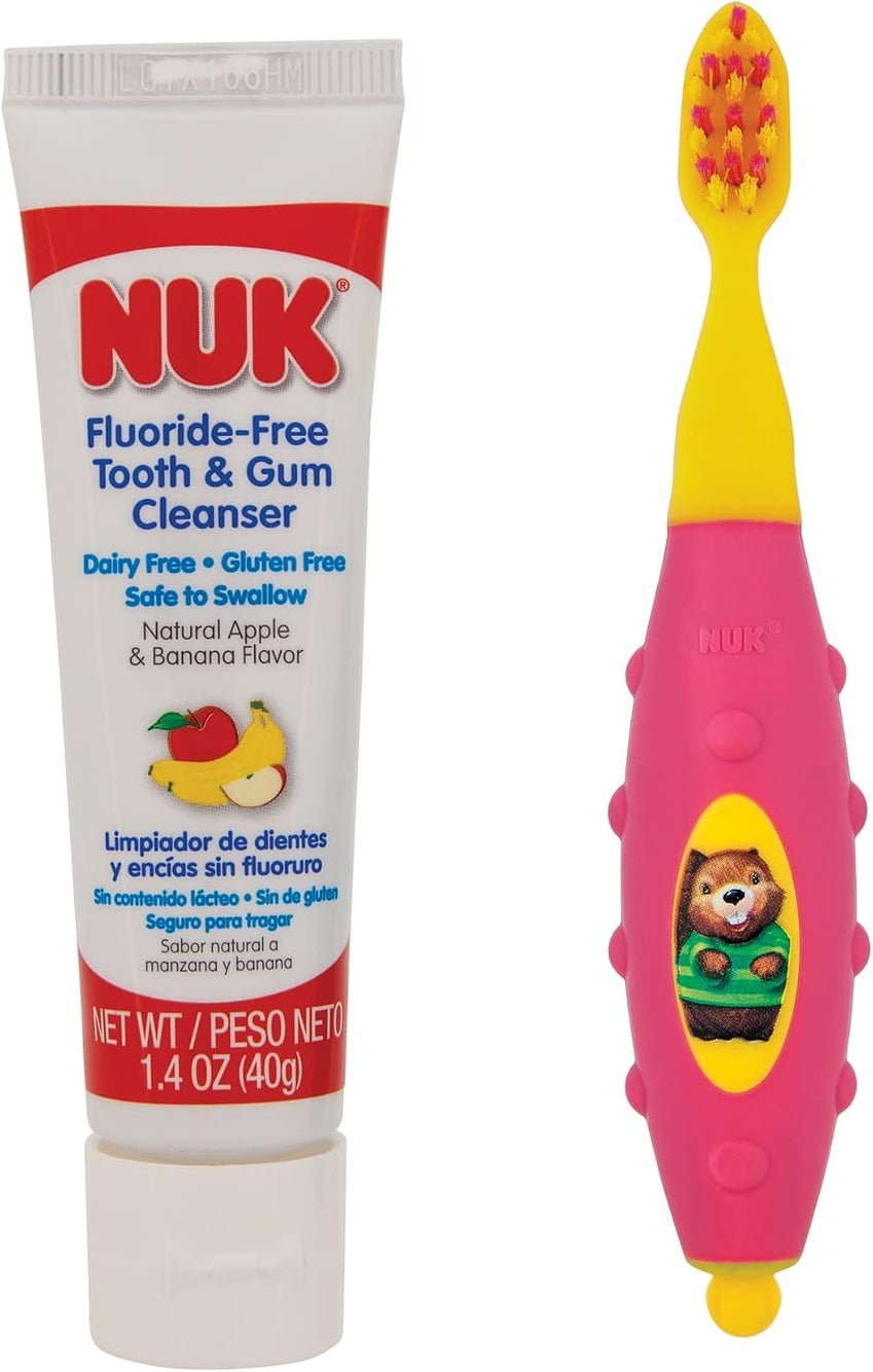 NUK Toddler Tooth and Gum Cleanser with Toothpaste Pink