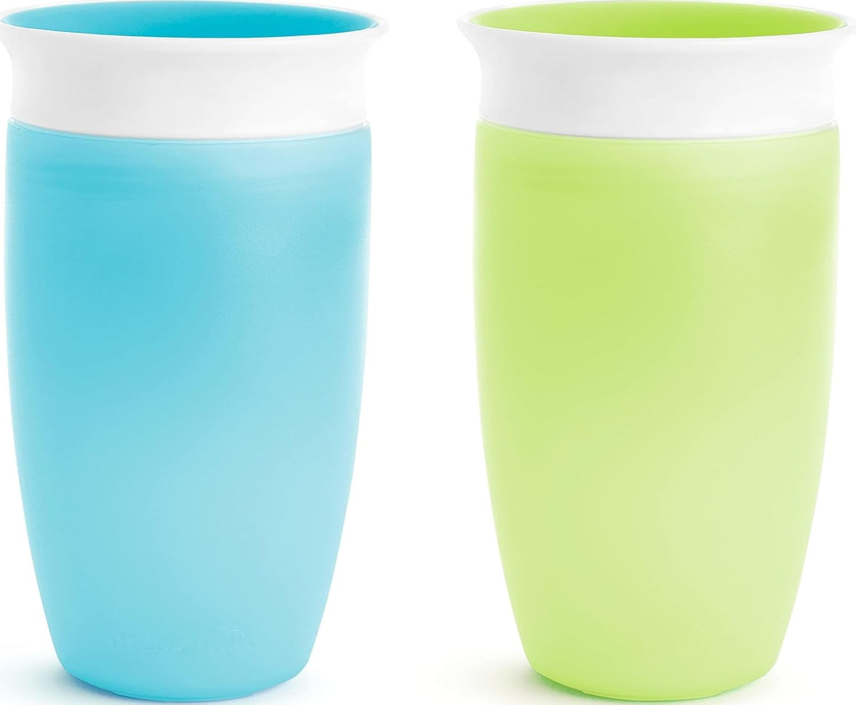Munchkin Miracle 360 Sippy Cup, Green/Blue, 10 Oz, 2 Count