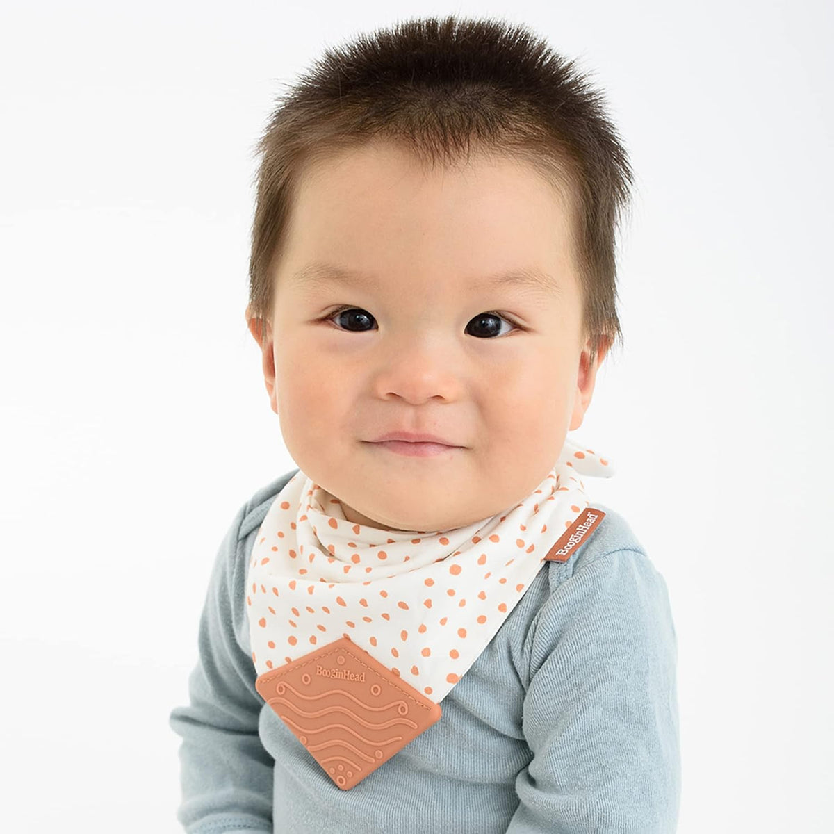 BooginHead Cotton Baby Drool Bibs, Teething Bib and Pacifier Holder Bib, Terracotta