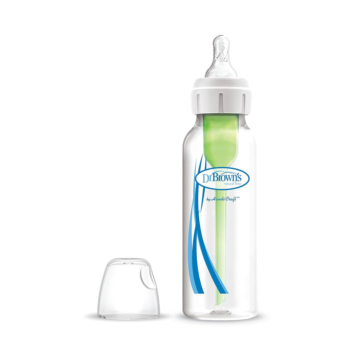 Dr. Brown's Options Plus Baby Bottles, 8 Ounce, 6 Count Plus 2 Level 2 Nipples and Sippy Spouts