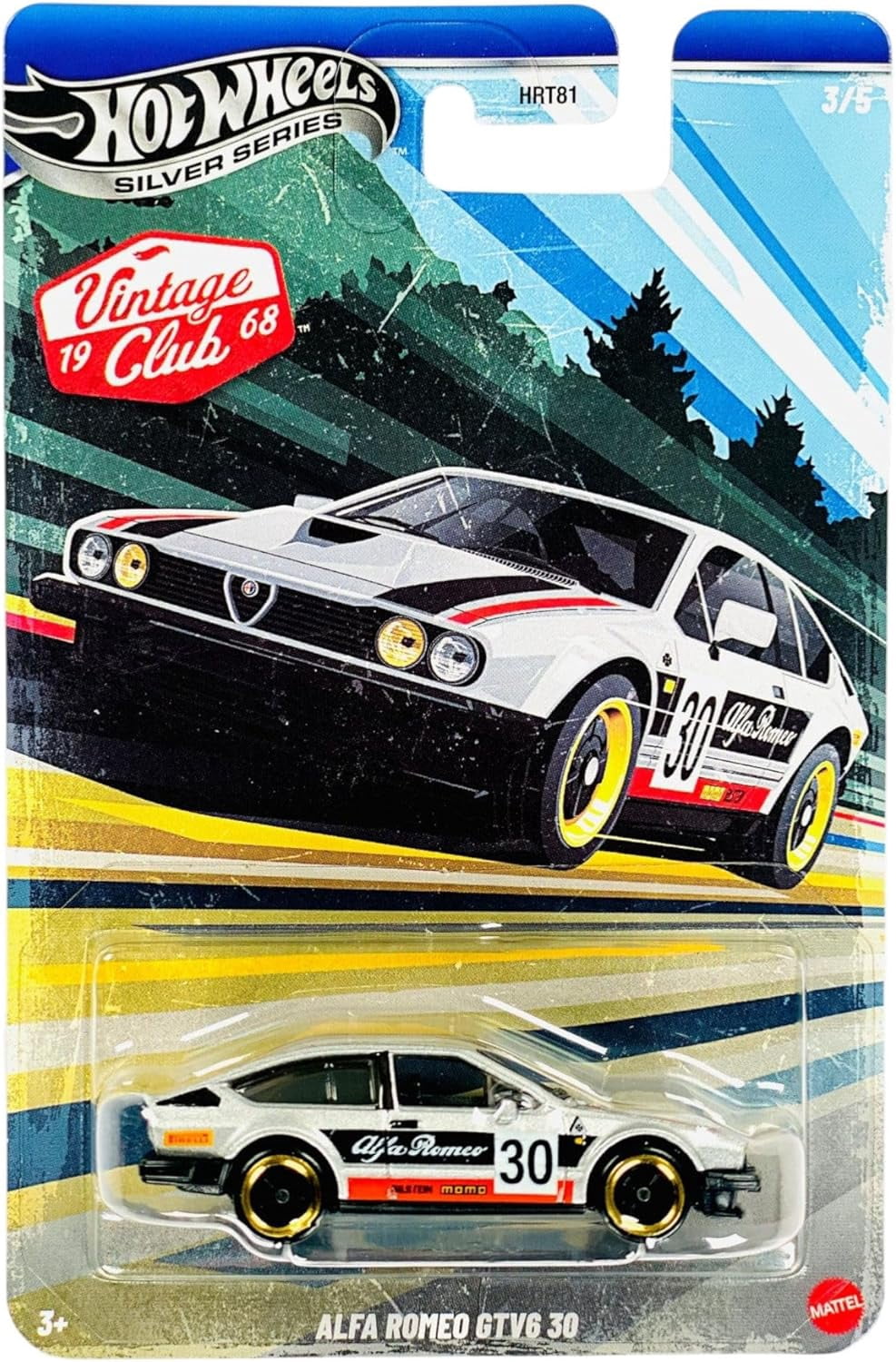 Hot Wheels Vintage Club '68 Silver Series Die-Cast Cars Set, 5-Pack, A