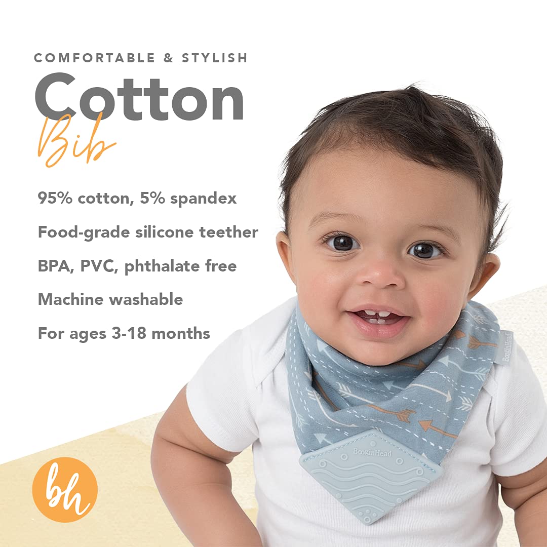 BooginHead Cotton Baby Drool Bibs, Teething Bib and Pacifier Holder Bib, Buffalo Check