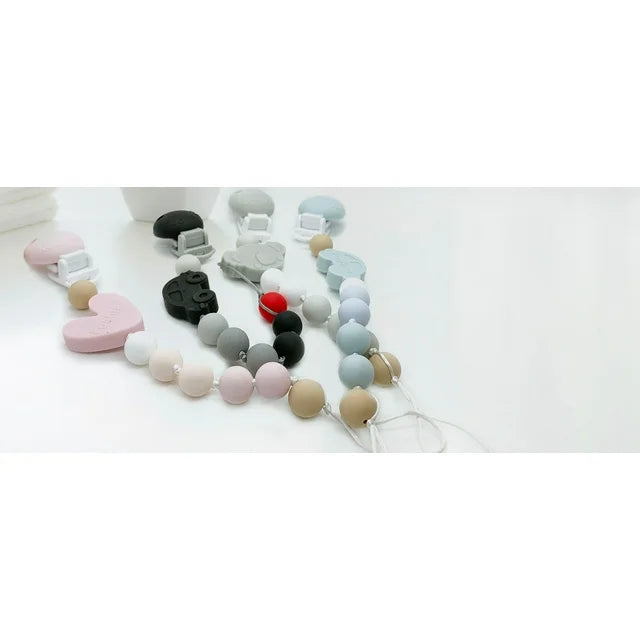 Kushies Silibeads Pacifier Clip Grey Silicone Pacifier Clip Koala
