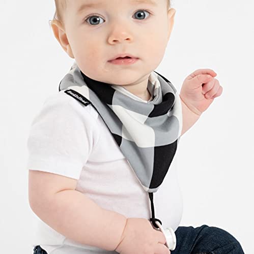 BooginHead Baby Bandana Pacifier Holder Cotton Bibs 2 Pack, Buffalo Check