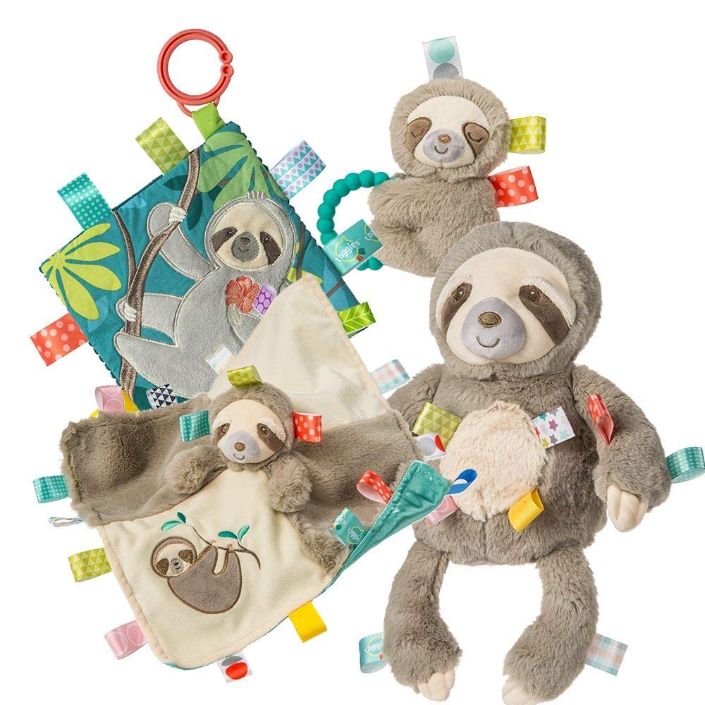Mary Meyer Taggies Soothing Sensory Stuffed Animal Security Blanket, Molasses Sloth, 13 x 13-Inches