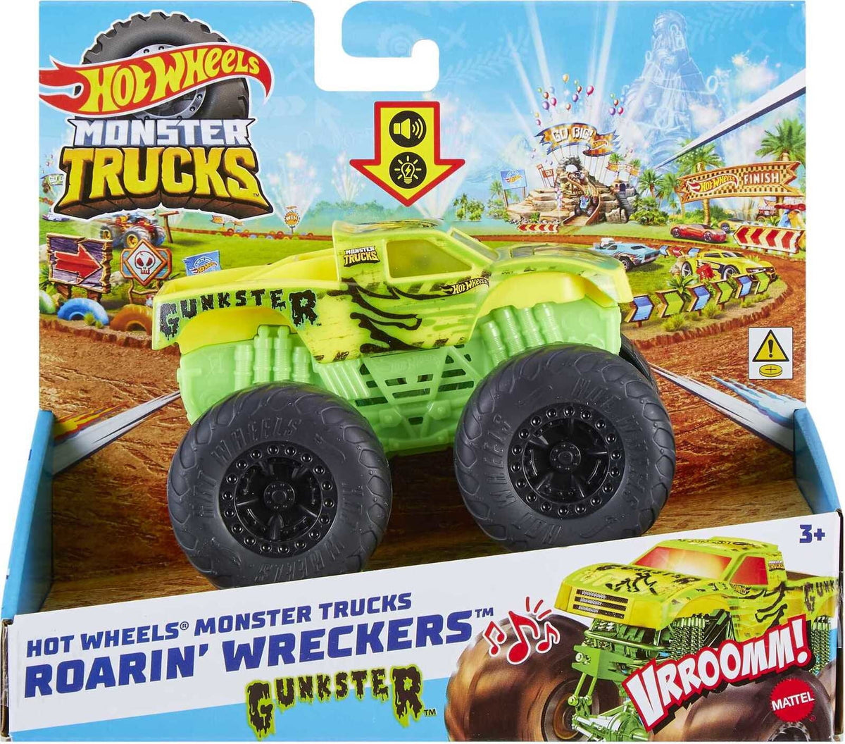 Hot Wheels Monster Trucks Roarin’ Wreckers Trucks, With Lights & Sounds