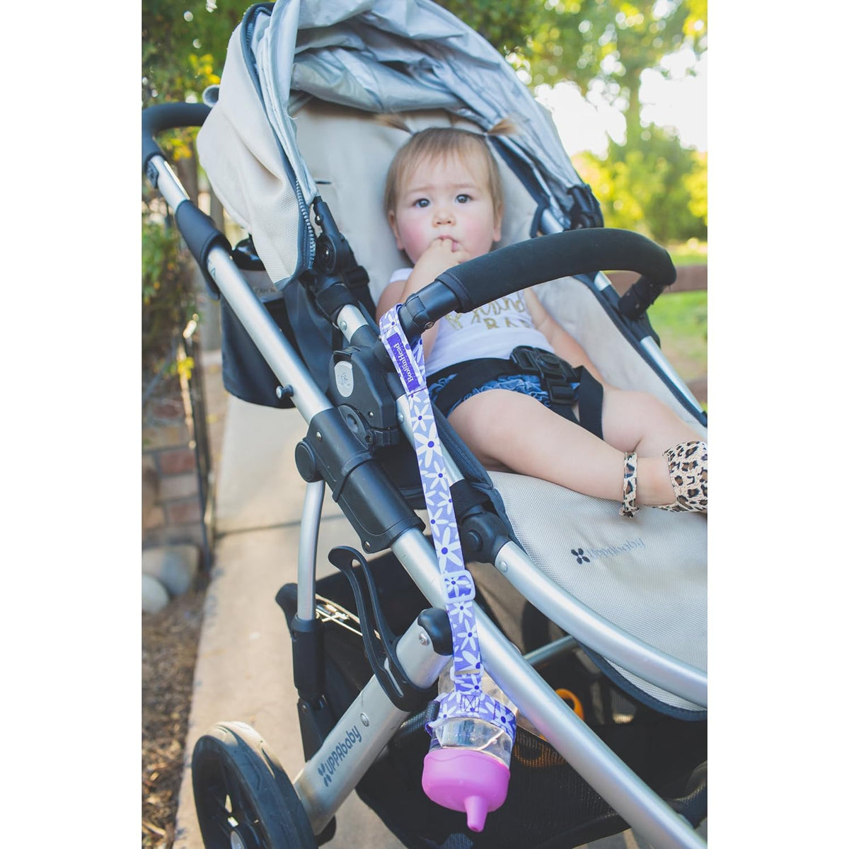 BooginHead SippiGrip Sippy Cup Strap & Baby Bottle Holder 3-Pack, Pink, Green, and Purple
