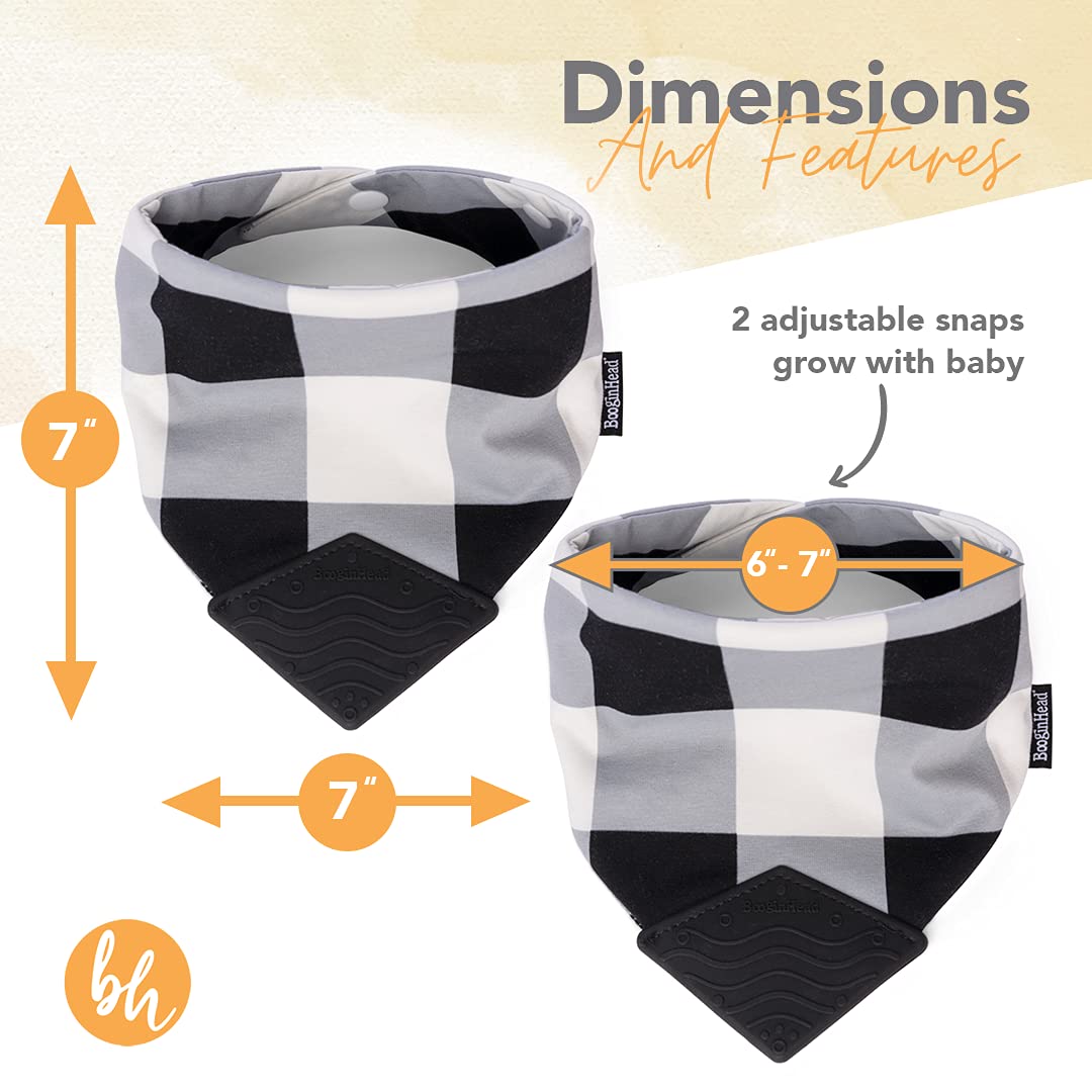 BooginHead Cotton Baby Bandana Teething Bib 2 Pack, Lemons