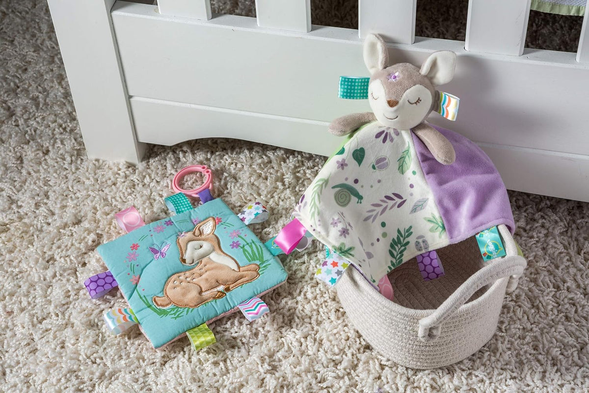 Mary Meyer Taggies Soothing Sensory Stuffed Animal Security Blanket, Flora Fawn, 13 x 13-Inches