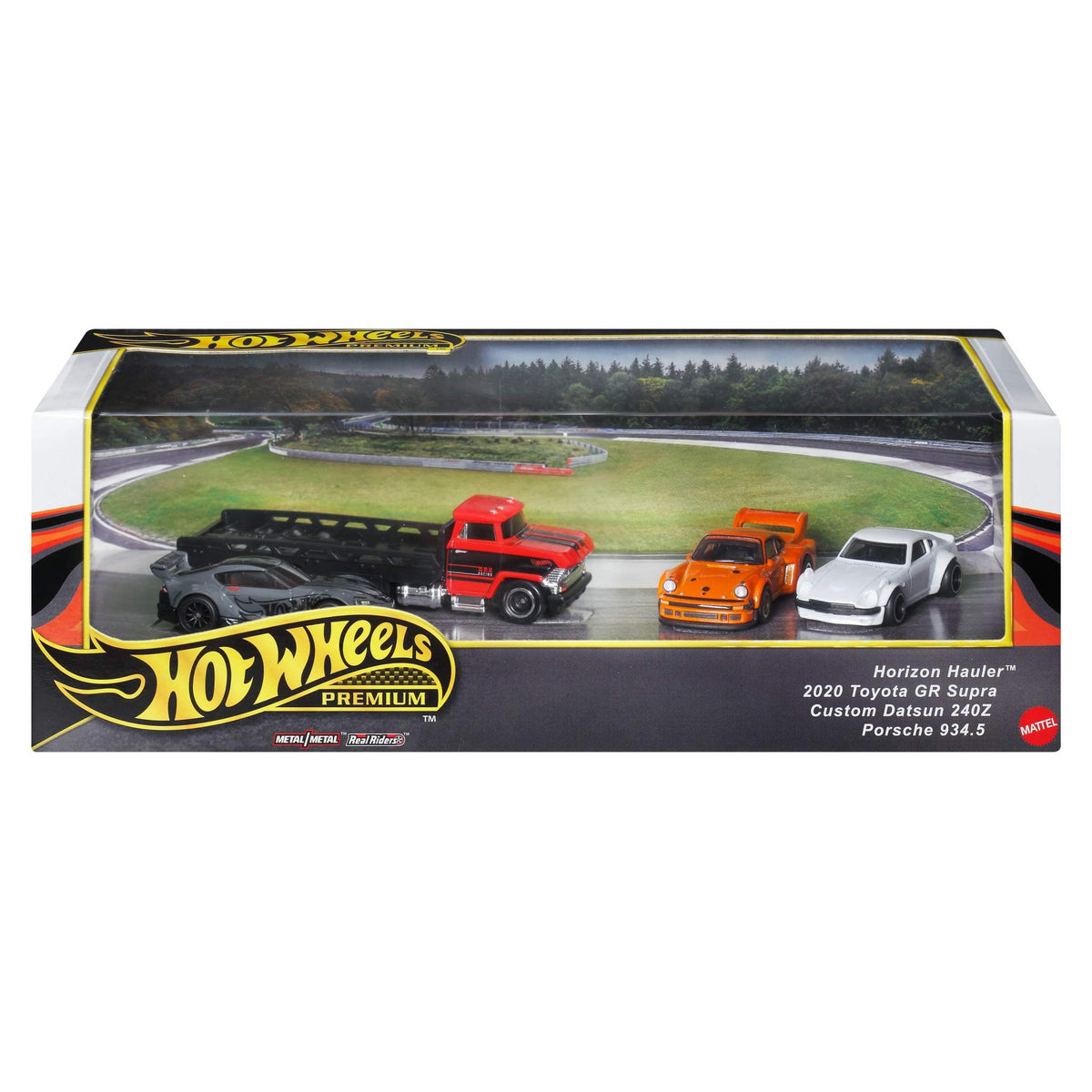 Hot Wheels Premium Collector Display Set Horizon Hauler Real Riders tires