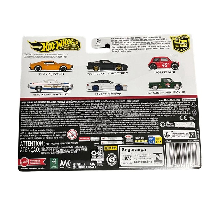 Hot Wheels Premium Car Culture 2 Pack 1:64 Scale, AMC Javelin and AMC Rebel Machine, Real Riders Tires Metal/Metal Chassis Collectors