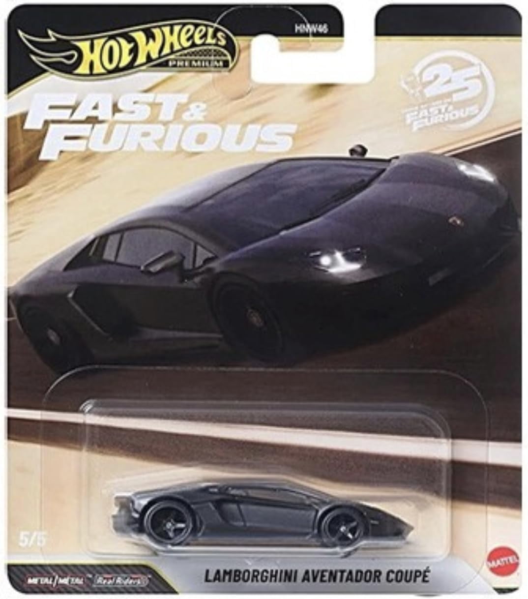 Hot Wheels Premium Fast & Furious 25th Anniversary Die-Cast Cars, Set of 4, Custom Chevy, Chevelle, Honda Del Sol, Lamborgini Aventador,1:64 Scale HNW46-956P - view 5
