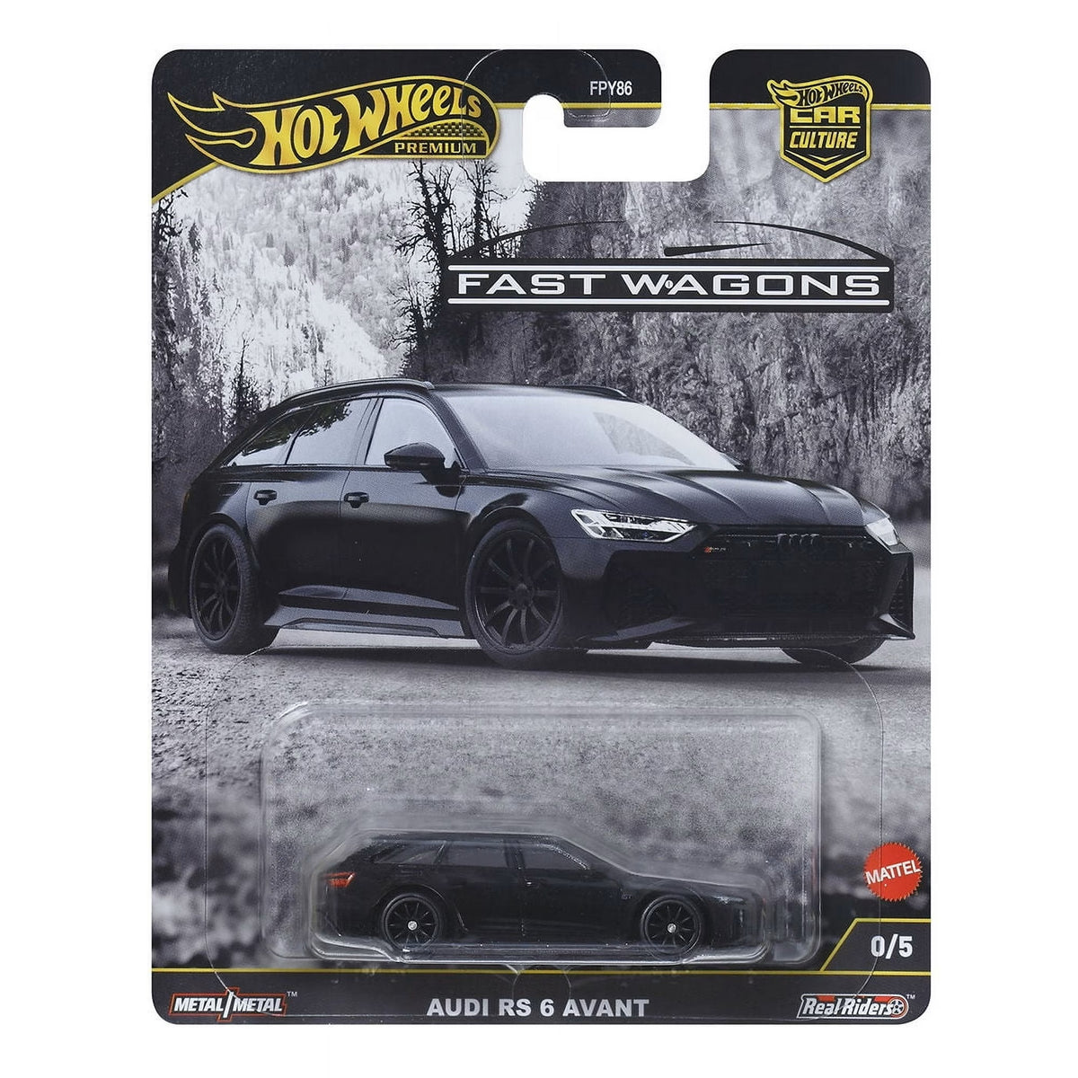 Hot Wheels Premium Audi RS 6 Avant Car Culture Fast Wagons Chase 0/5 Black with Protector