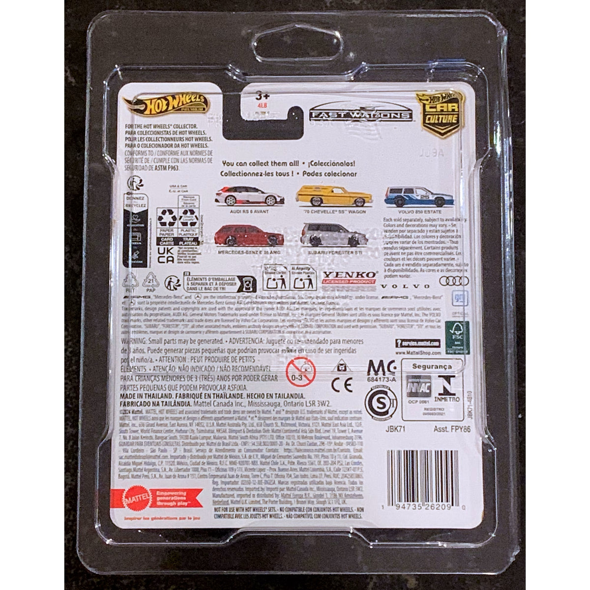 Hot Wheels Premium Audi RS 6 Avant Car Culture Fast Wagons Chase 0/5 Black with Protector
