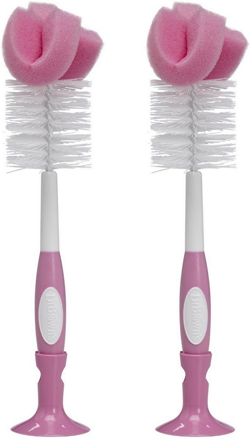 Dr. Browns Baby Bottle Brush, 2 Pack, Pink