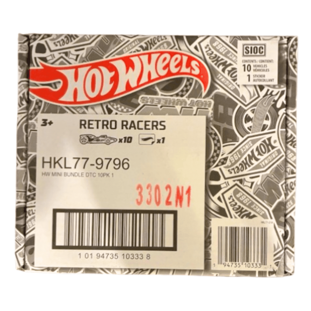 Hot Wheels 2022 Mini Bundle 10-Pack Retro Racers HKL77-9796 Diecast Cars 1:64 Scale