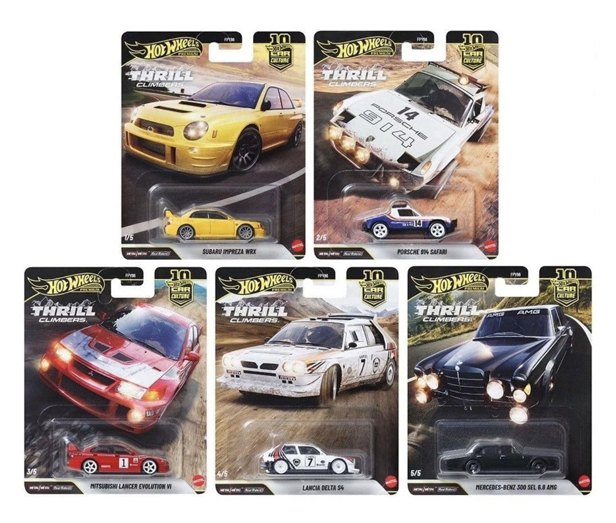 Hot Wheels Premium Thrill Climbers 5-Car Set, Car Culture