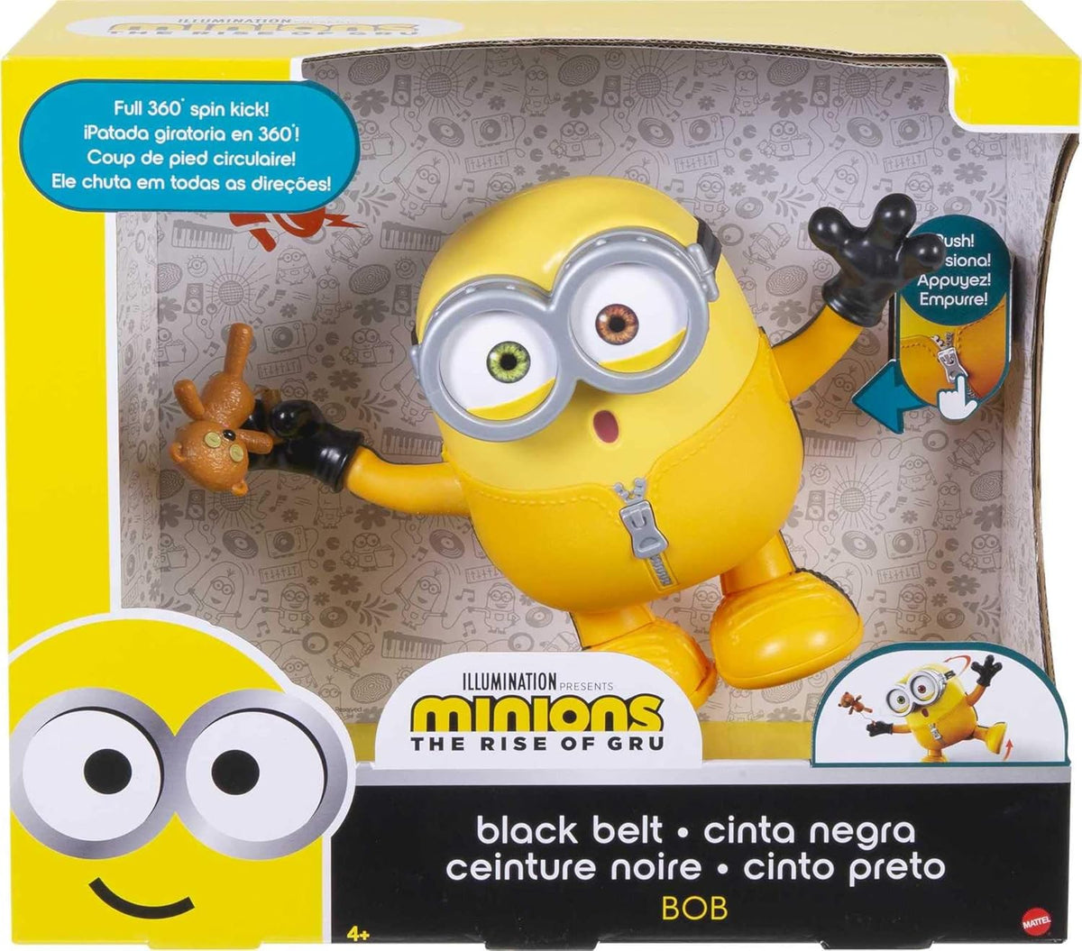Minions Black Belt Bob, 8-in Character Toy, Animated Actions & Sounds