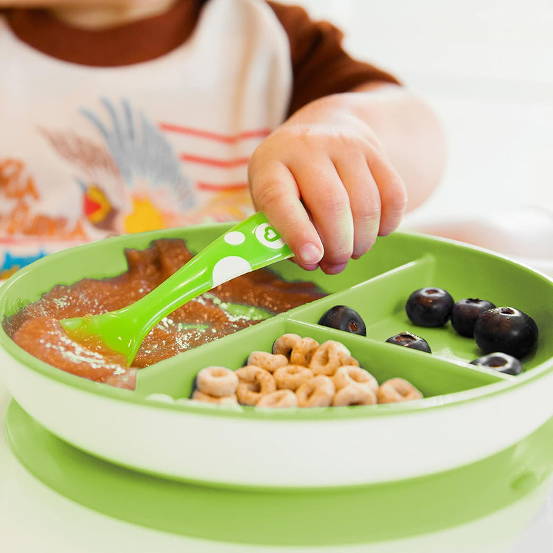 Munchkin Stay Put Bowls and Divided Plates, 5 Pack, Blue/Green