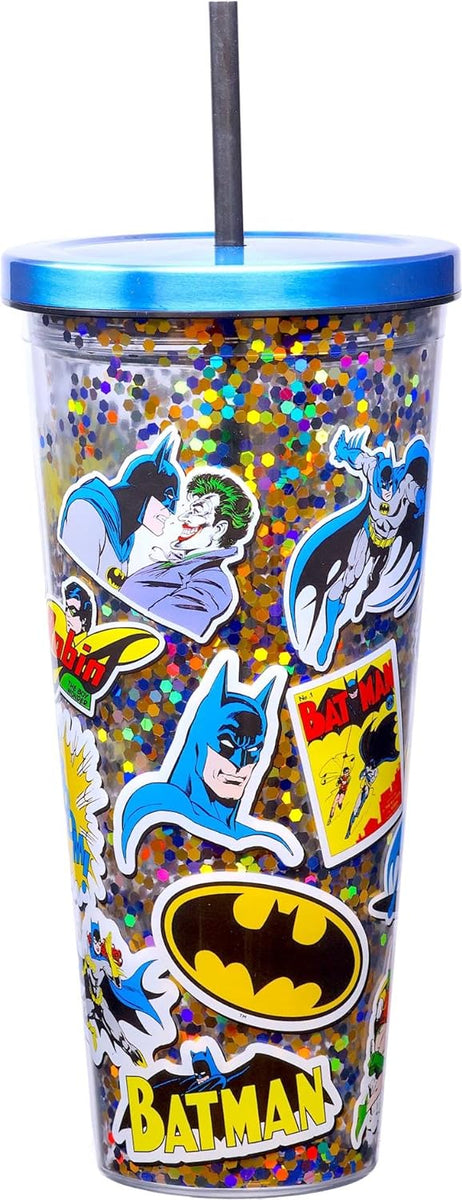 Batman Glitter Filled Acrylic Tumbler with Straw, Double Wall Insulate –  MySippyCup.com