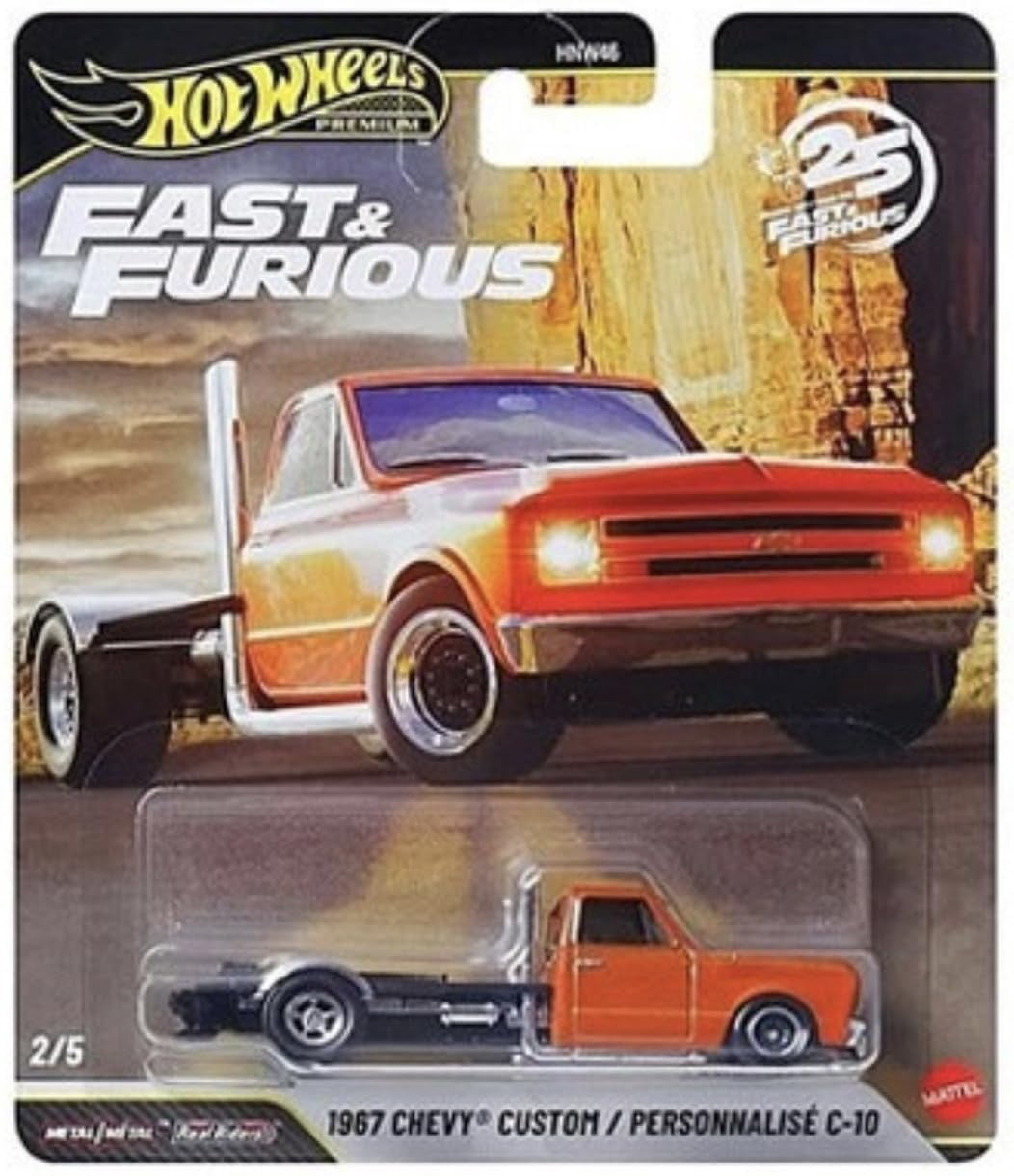 Hot Wheels Premium Fast & Furious 25th Anniversary Die-Cast Cars, Set of 4, Custom Chevy, Chevelle, Honda Del Sol, Lamborgini Aventador,1:64 Scale HNW46-956P - view 2