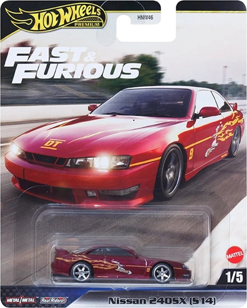 Hot Wheels Premium Fast & Furious L Case 5-Pack: Nissan 240SX, Lamborghini LM002, Koenigsegg CCXR, Plymouth Roadrunner, Toyota Supra