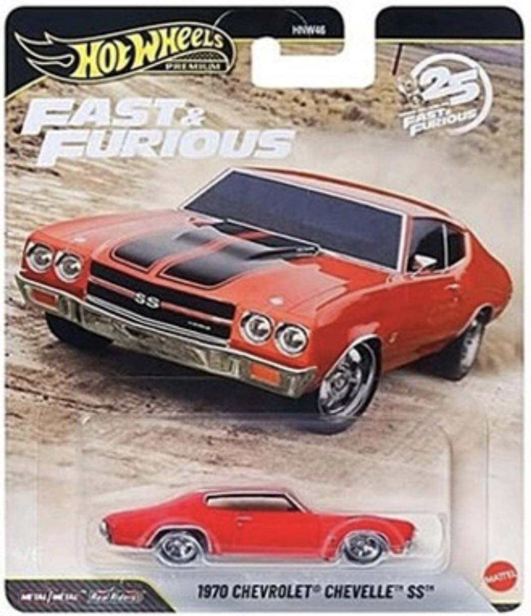 Hot Wheels Premium Fast & Furious 25th Anniversary Die-Cast Cars, Set of 4, Custom Chevy, Chevelle, Honda Del Sol, Lamborgini Aventador,1:64 Scale HNW46-956P - view 4