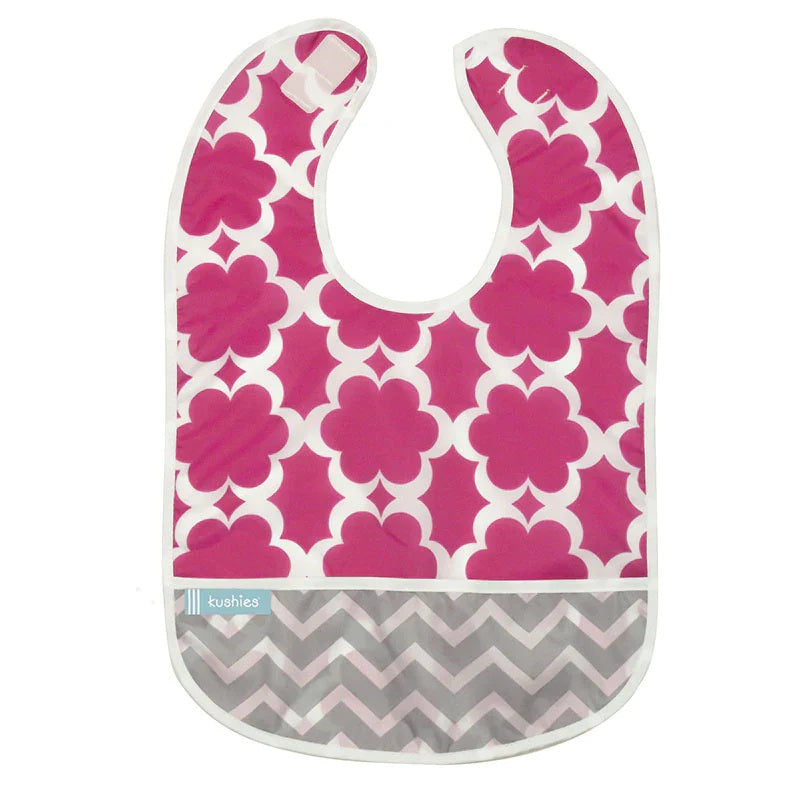 Kushies Cleanbib 3 Pack Girl Pink heart Flowers - view 3