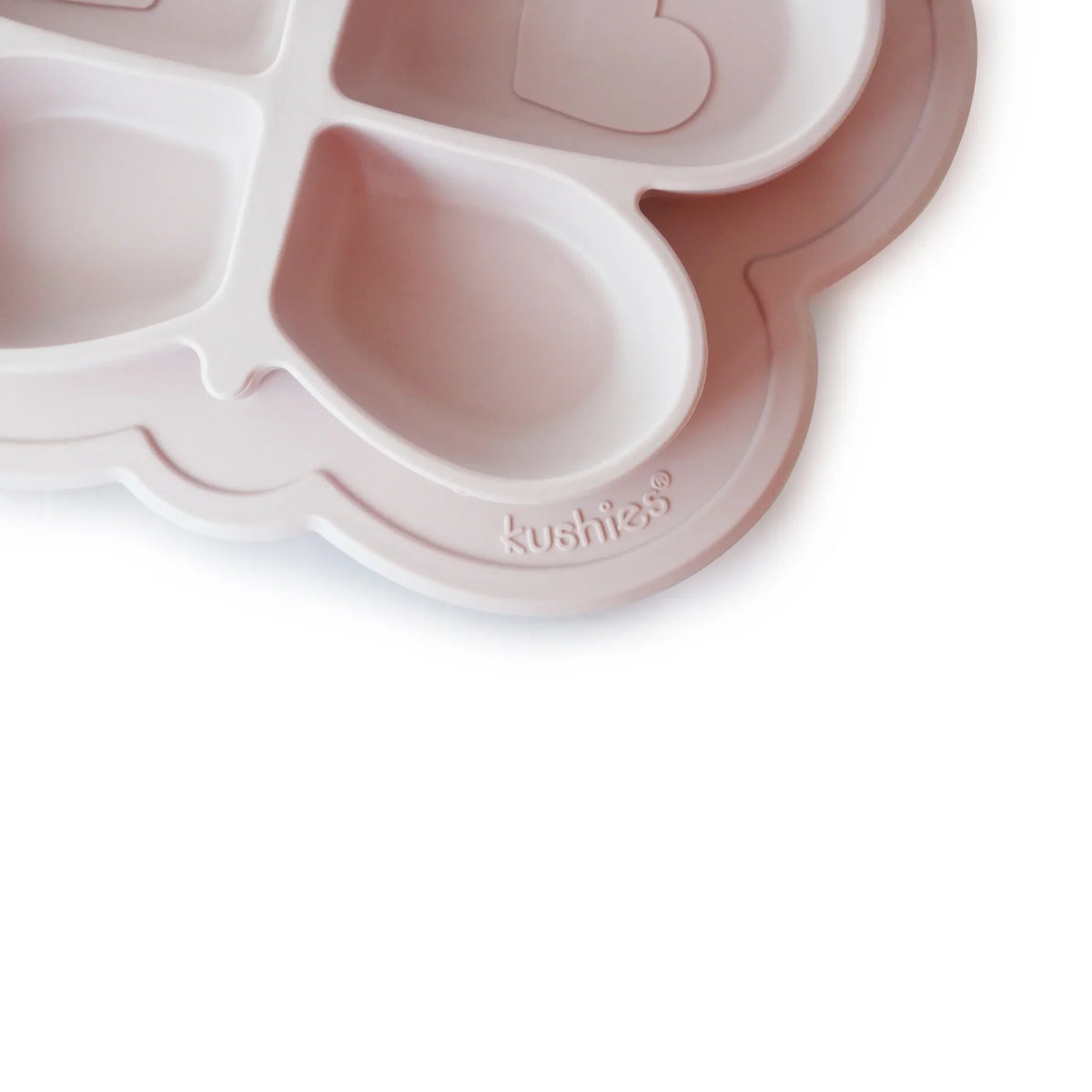 Kushies Silicone Divided Suction Plate, Unbreakable, Microwave Safe, Pink Butterfly - view 4