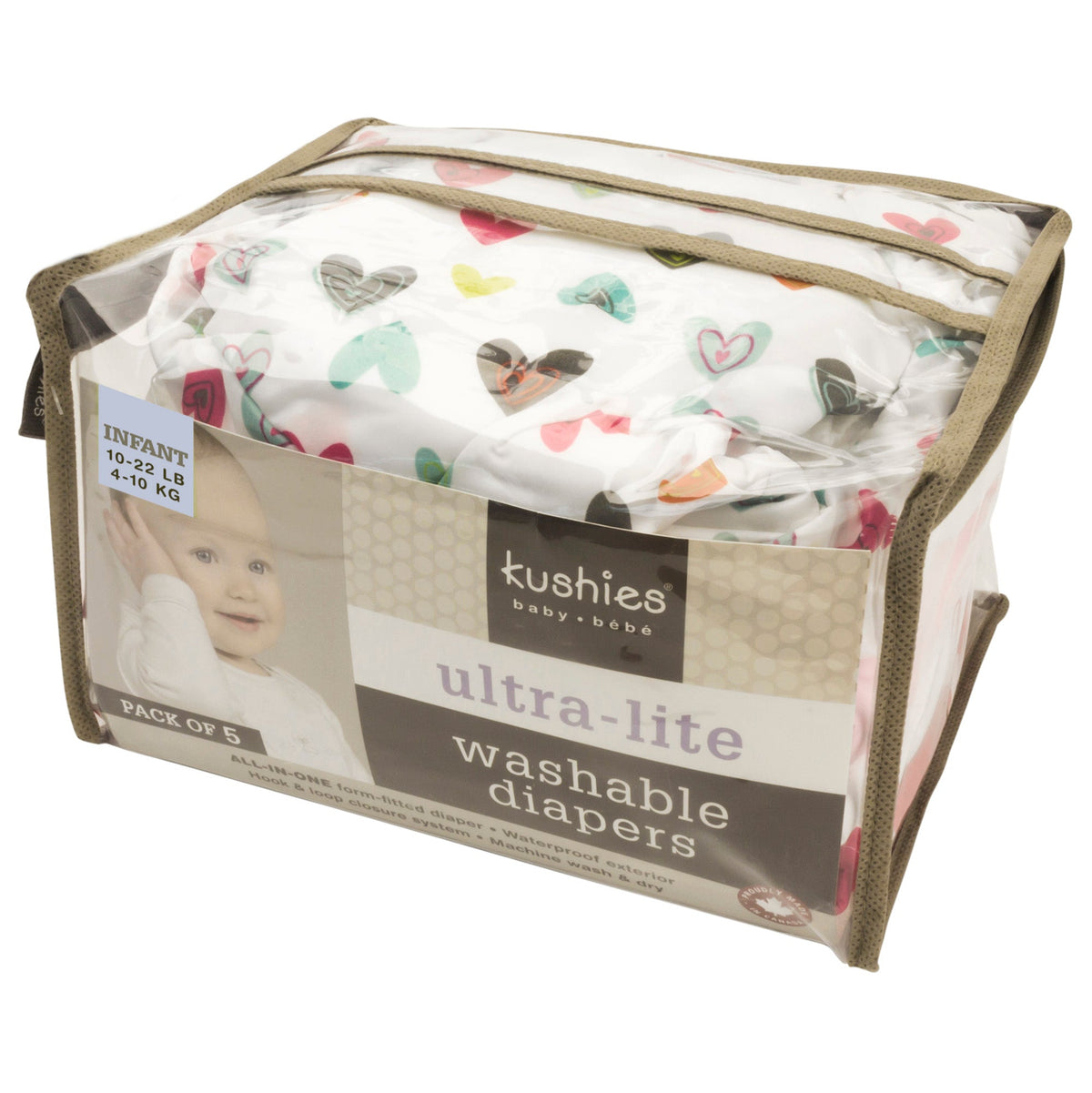Kushies Ultra Lite Reusable Diapers, 5 Pack, Girls - view 3