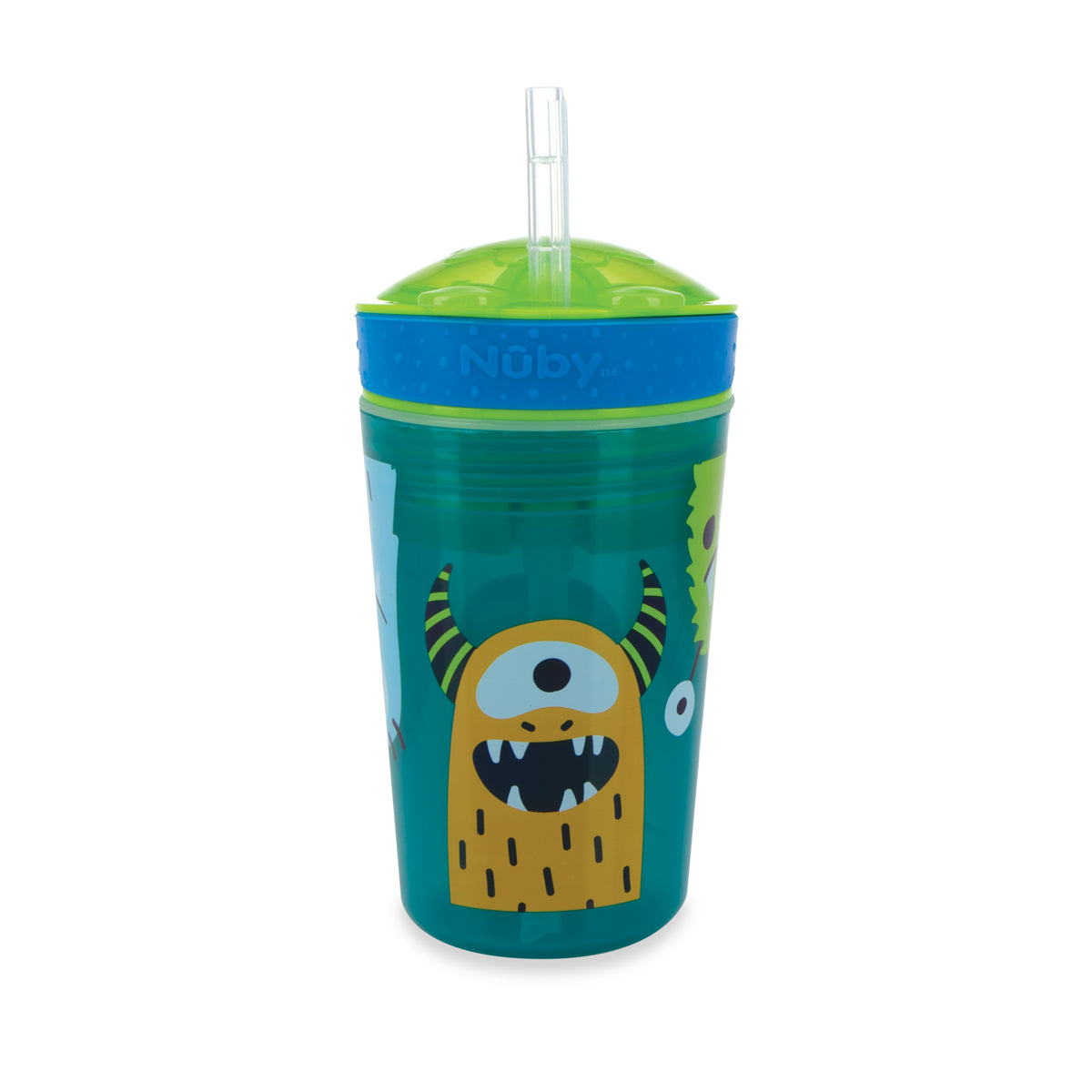 Nuby Snack N' Sip 2 in 1 Snack and Drink Cup, 2 Pack, Aqua/Blue