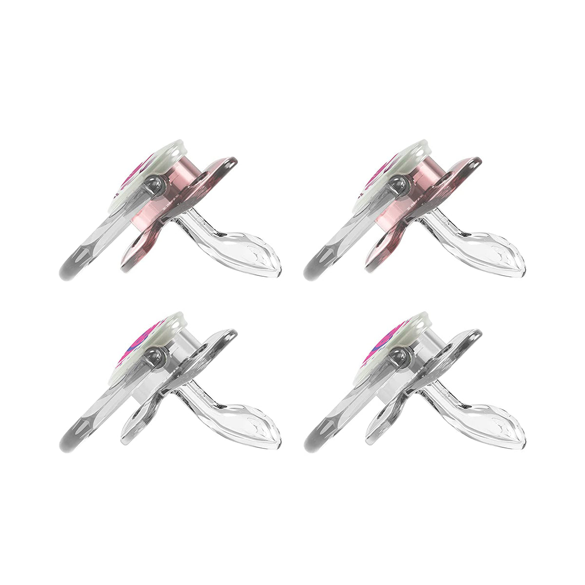 Dr. Brown's PreVent Orthodontic Baby Pacifier, Stage 2, 6-18m, 4-Pack, Glow in the Dark - Pink