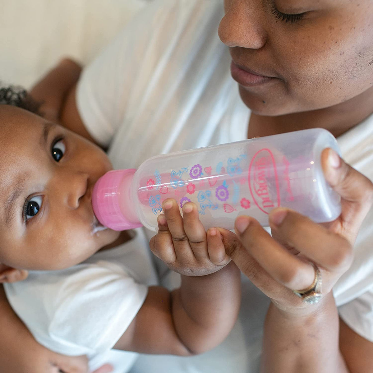 Dr. Brown's Natural Flow Anti-Colic Options+ Baby Bottles 8 oz, 4 Pack, Pink Flowers