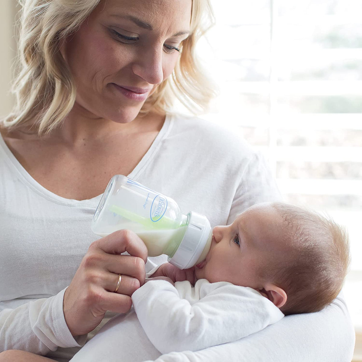Dr. Brown's Natural Flow Anti-Colic Options+ Wide-Neck Glass Baby Bottles 5 oz/150 mL, with Level 1 Slow Flow Nipple, 3
