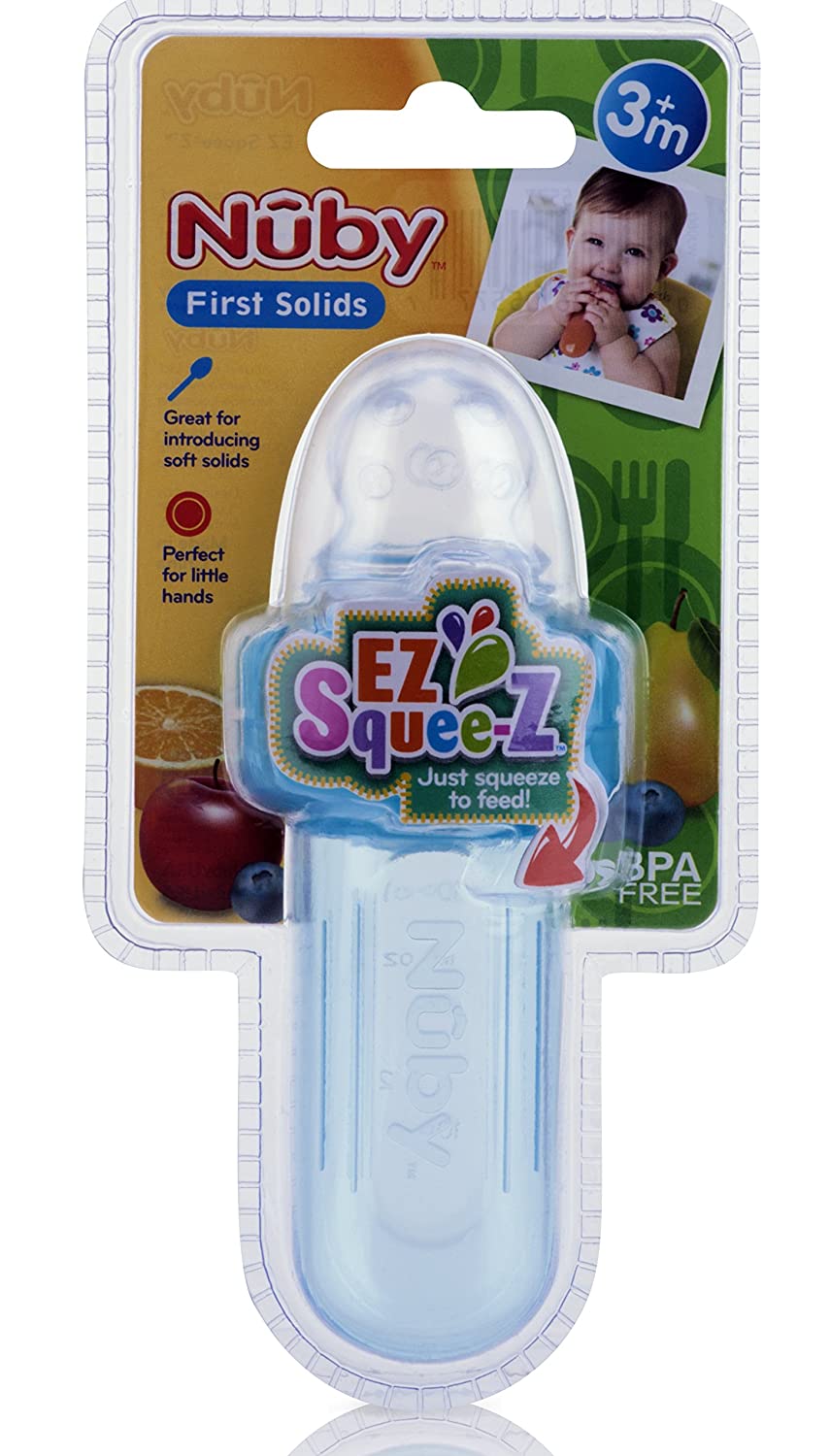 NUBY EZ Squee-Z Silicone Self Feeding Baby Food Dispenser - Color may vary