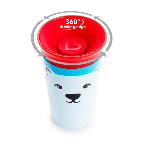 Munchkin Miracle 360 WildLove Sippy Cup, 9 Oz, Polar Bear