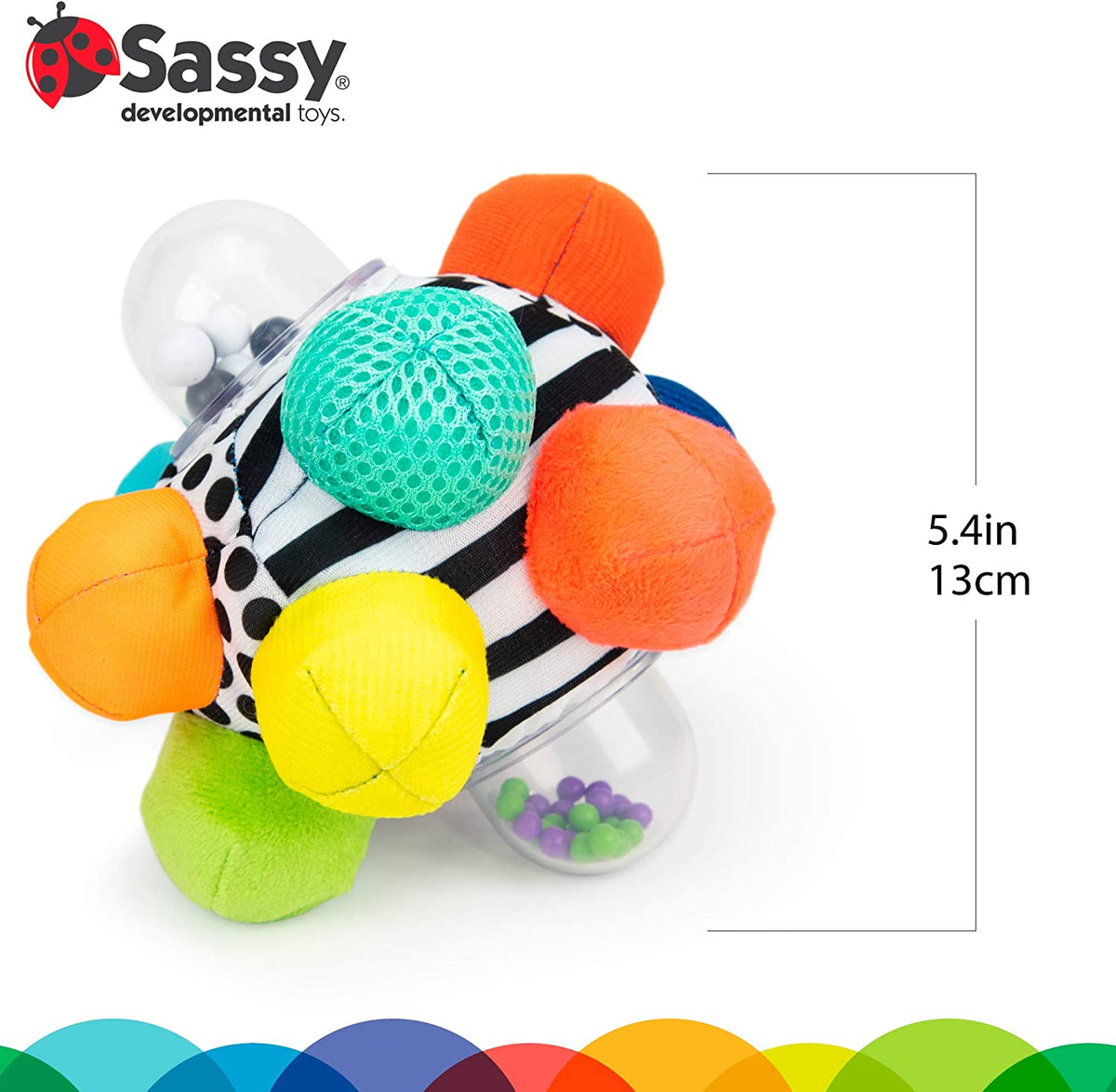 Sassy Developmental Bumpy Ball, Multi Texture and Color