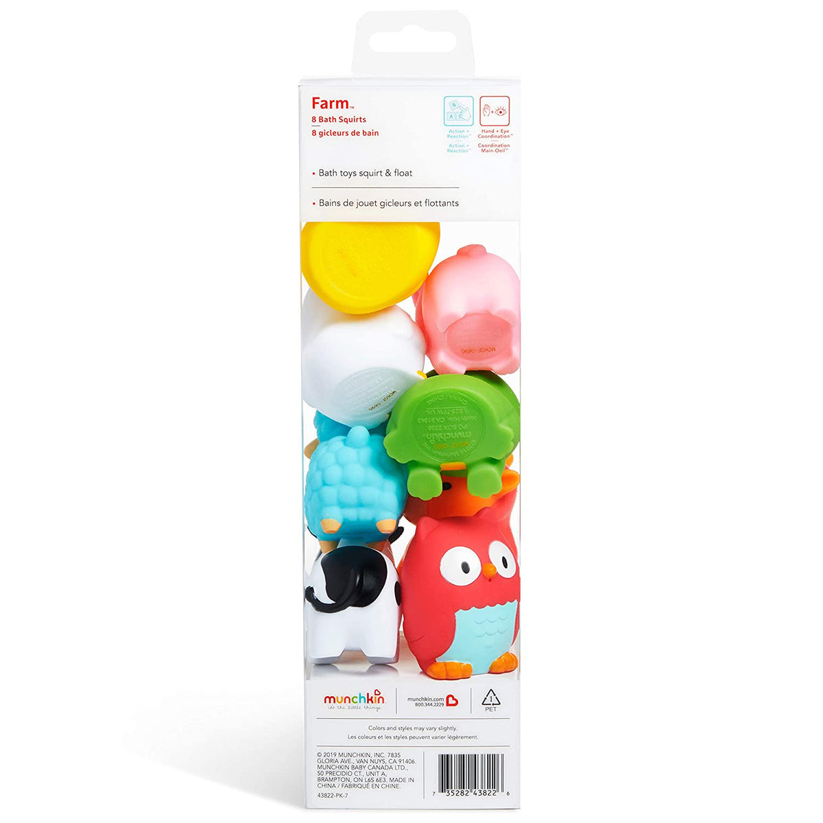 Munchkin Farm Animal Squirts Baby Bath Toy, 8 Pack