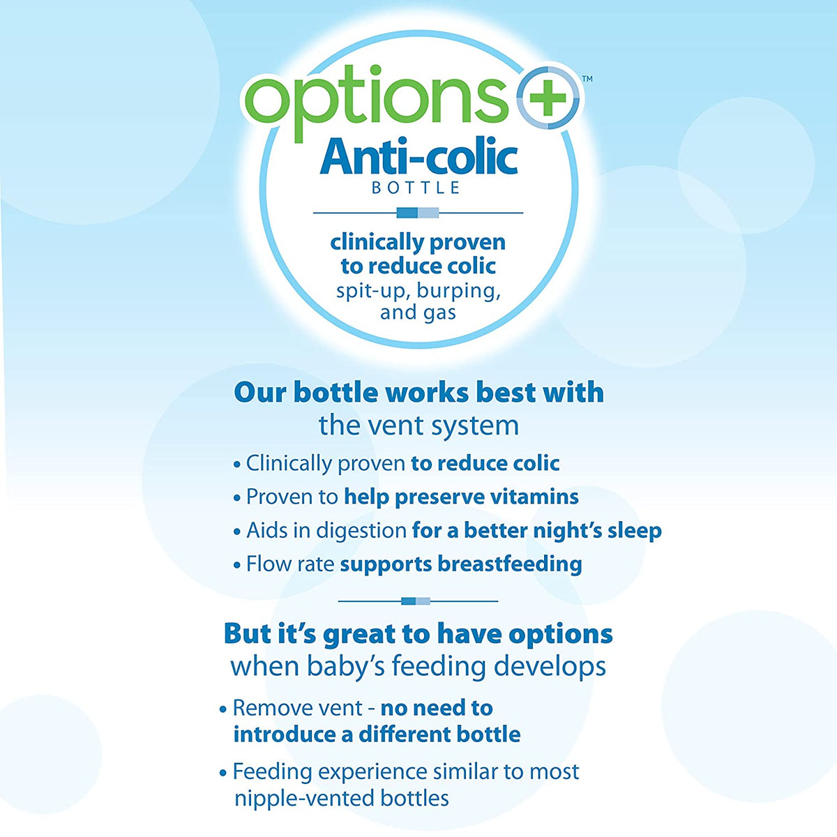 Dr. Brown’s Natural Flow Anti-Colic Options+ Narrow Sippy Bottle Starter Kit, 8oz/250mL, 2 pack, Blue