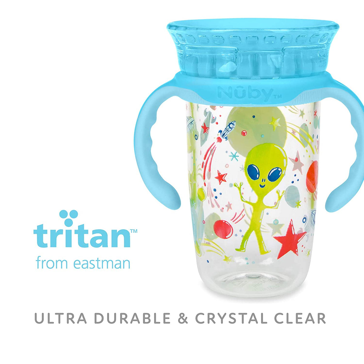 NUBY No-Spill Edge 360 2 Stage Drinking Cup with Removable Handles, Al   MySippyCup.com