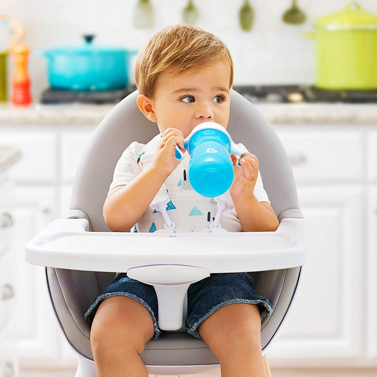 Munchkin Gentle Transition Sippy Cup with Removable Trainer Handles, 10 oz, Blue