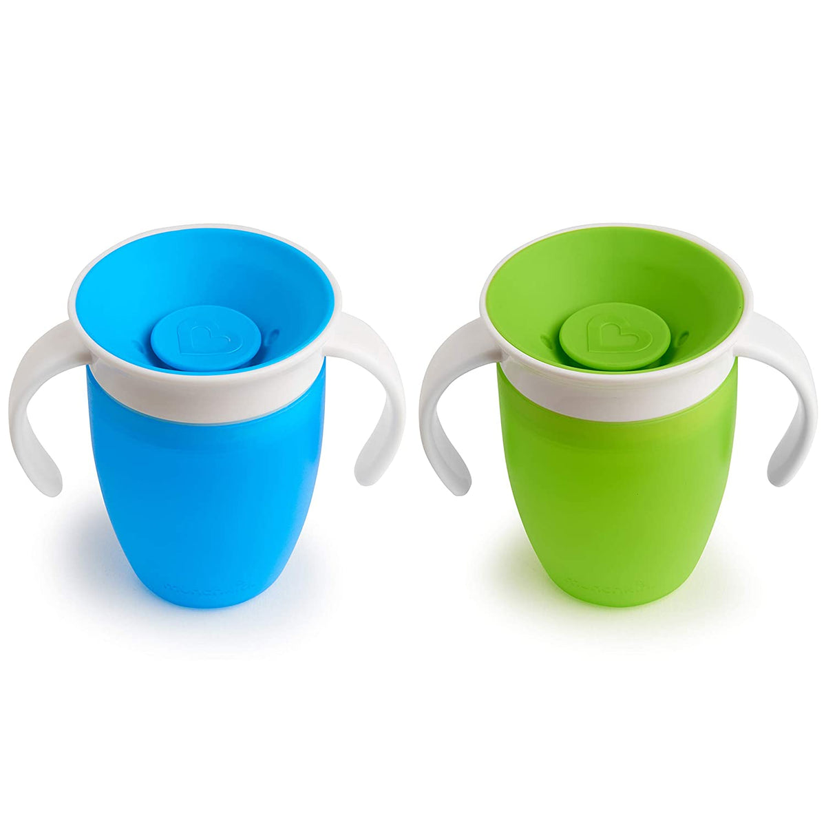 Munchkin Miracle 360 Trainer Cup, 7 Ounce, 2 Pack, Blue/Green