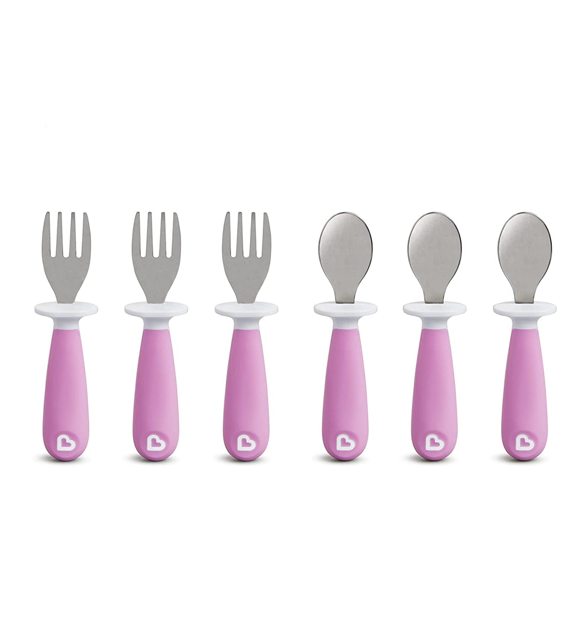Munchkin Raise Toddler Fork and Spoon, 6 pack, Purple
