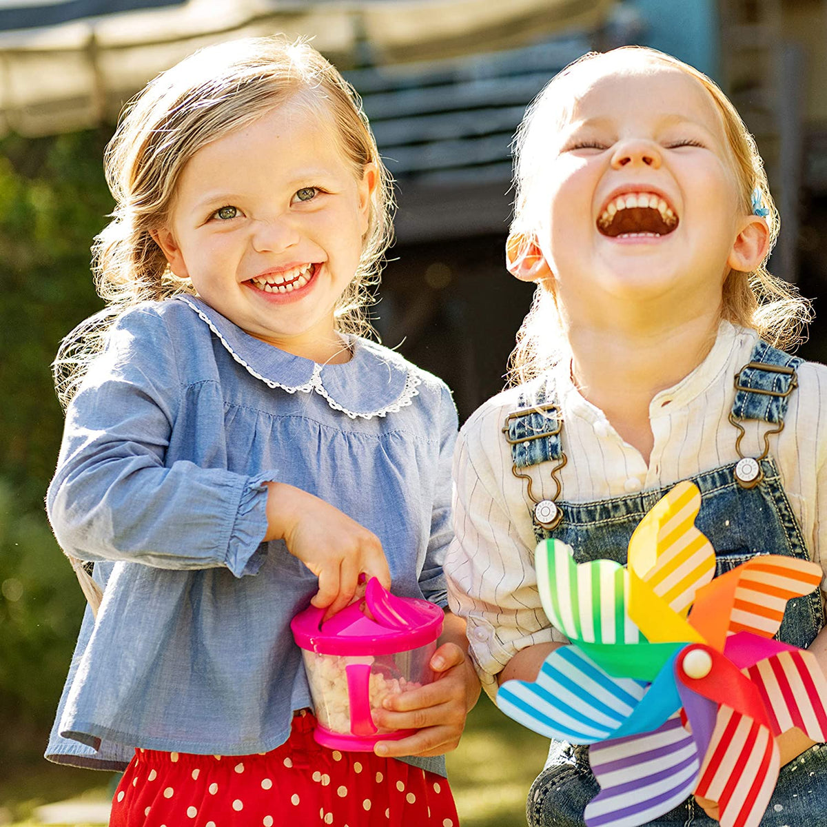 Happy Snacker Snack Catcher and Toddler Weighted Straw Sippy Cup Set, –