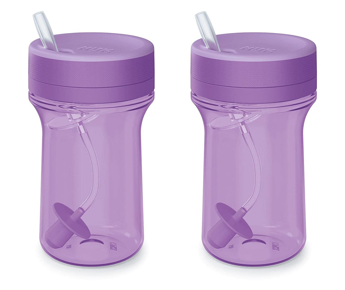 No Spill Sippy Silicone Cup with Straw (PURPLE)