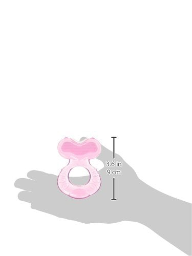 NUBY Silicone Teethe-eez Teether with Bristles, Includes Hygienic Case, Pink, 2 Pack