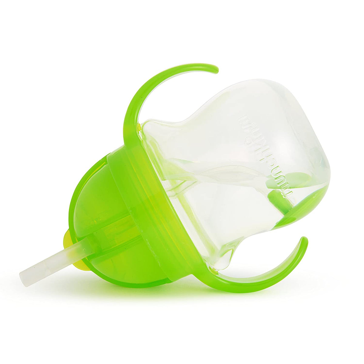 Munchkin Angle Weighted Straw Trainer Cup w/Click Lock Lid,7Ou,2  Pk,Blue/Green