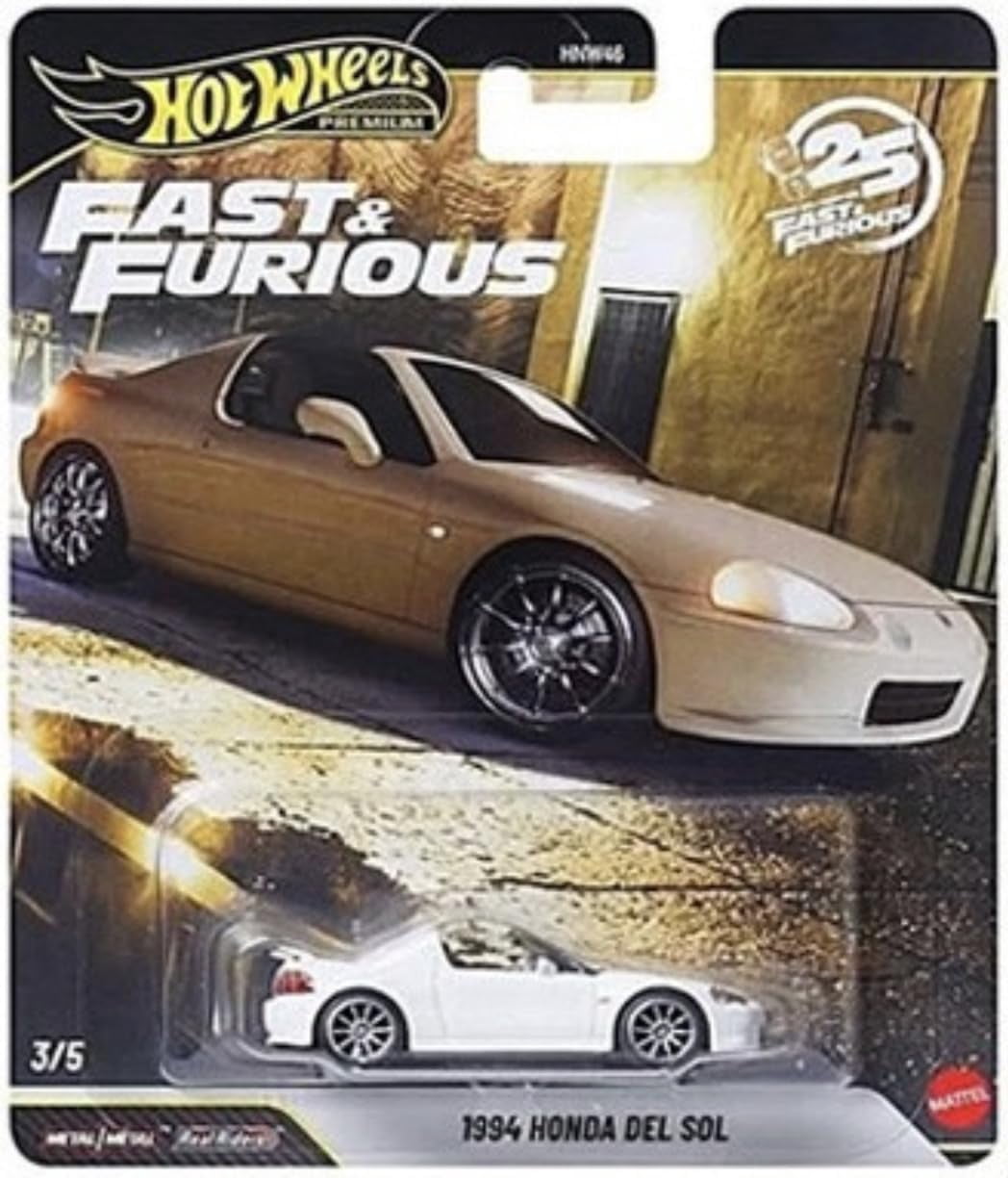 Hot Wheels Premium Fast & Furious 25th Anniversary Die-Cast Cars, Set of 4, Custom Chevy, Chevelle, Honda Del Sol, Lamborgini Aventador,1:64 Scale HNW46-956P - view 3